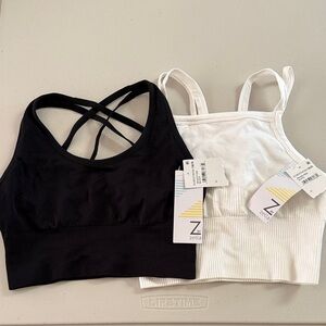 Z by Zella Black and White Strappy Sports Bras